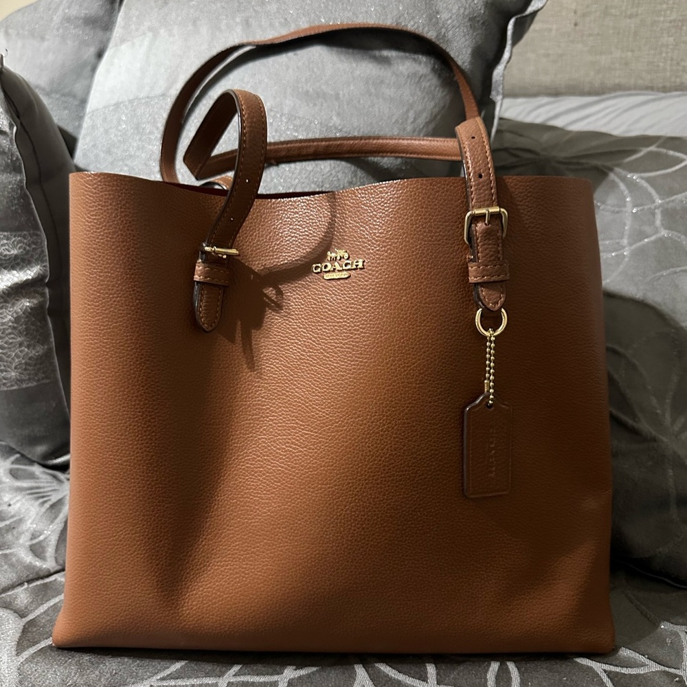 Coach Mollie Tan Leather Tote Bag